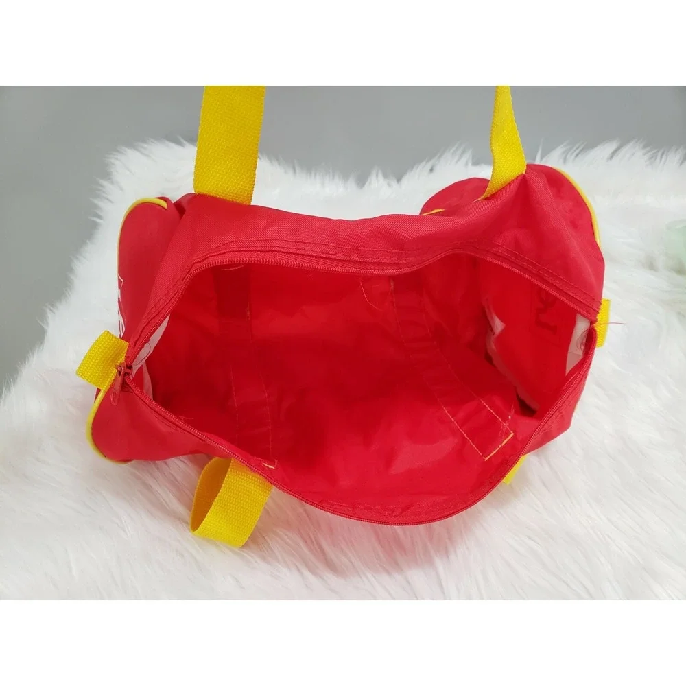 VINTAGE RETRO Lee Jeans Brand Red Nylon Zippered Gym Duffle Tote Bag 80s WORKOUT